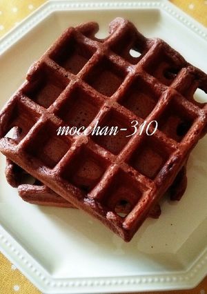 ココアワッフル＊ぐるぐる混ぜて焼くだけ-レシピのメイン写真