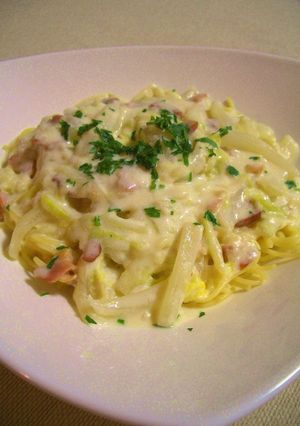 簡単１０分で☆白菜クリームスパゲティ-レシピのメイン写真