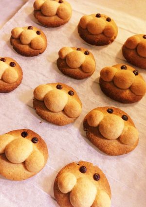 スノーボールの生地でアンパンマン-レシピのメイン写真