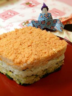 ひな祭り押し寿司・ひし餅ふう・簡単-レシピのメイン写真