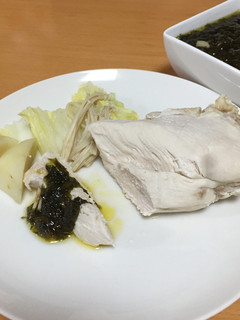 超簡単☆柔らか茹で鳥のあおさソース♪-レシピのメイン写真
