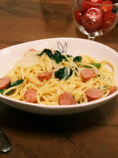 簡単♪生クリームで、カルボナーラ風パスタ-レシピのメイン写真