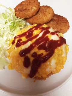 オムライスの簡単な半熟卵の包み方-レシピのメイン写真