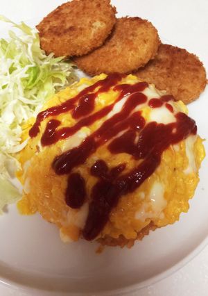 オムライスの簡単な半熟卵の包み方-レシピのメイン写真