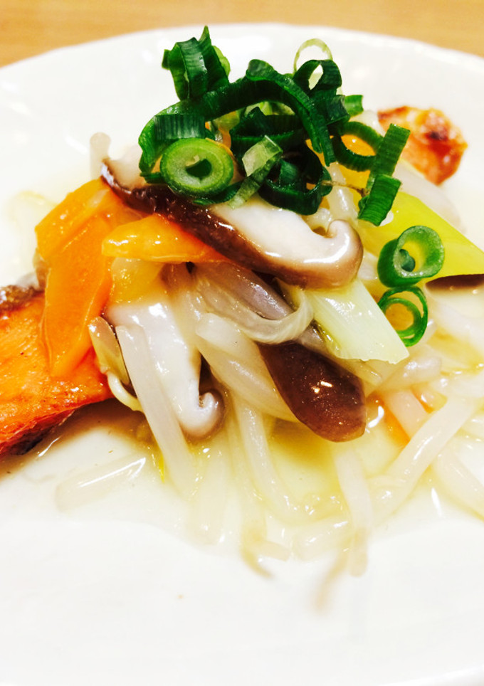 焼鮭リメイク☆焼鮭の残り野菜のあんかけ-レシピのメイン写真
