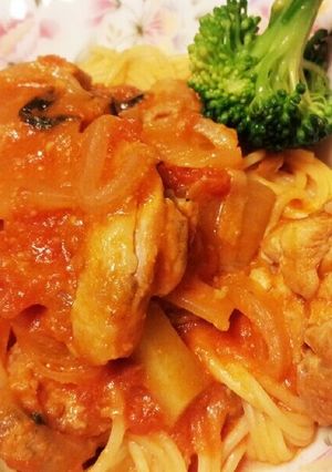 鶏のトマトチーズクリームパスタ-レシピのメイン写真