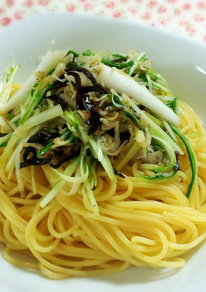 しらす入りネギと水菜の和風パスタ-レシピのメイン写真