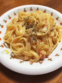 エビと玉ねぎの豆乳パスタ-レシピのメイン写真