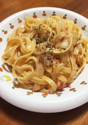 エビと玉ねぎの豆乳パスタ-レシピのメイン写真