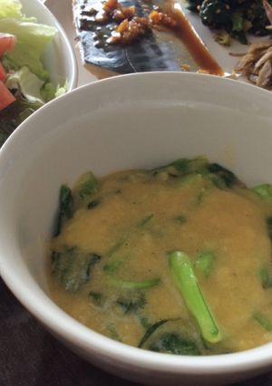 青梗菜と小松菜のコーンクリーム煮-レシピのメイン写真