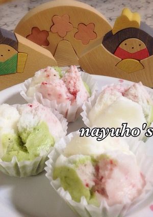 ひな祭り♪米粉でモチモチ三色蒸しパン-レシピのメイン写真