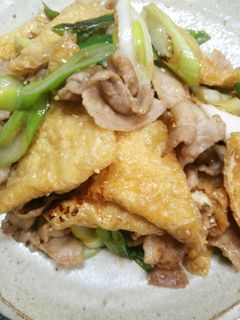 味付け簡単☆豚バラと油揚げのめんつゆ炒め-レシピのメイン写真