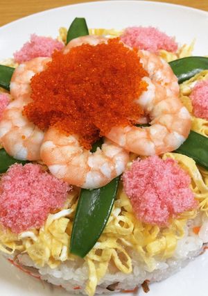 市販の素で簡単ちらし寿司ケーキ！-レシピのメイン写真