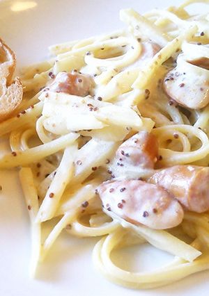 粒マスタードとじゃがいものクリームパスタ-レシピのメイン写真