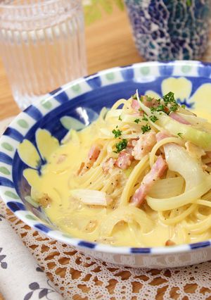 あっさり！スープカルボナーラ♡パスタ-レシピのメイン写真
