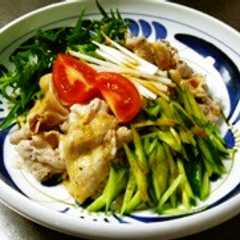 水菜と豚しゃぶのゴマだれ冷やし中華-レシピのメイン写真