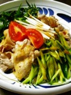 水菜と豚しゃぶのゴマだれ冷やし中華-レシピのメイン写真