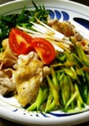 水菜と豚しゃぶのゴマだれ冷やし中華-レシピのメイン写真