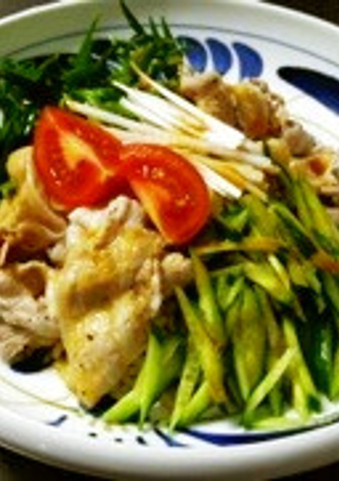 水菜と豚しゃぶのゴマだれ冷やし中華-レシピのメイン写真