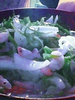 海老と水菜と新玉ねぎのサラダ-レシピのメイン写真