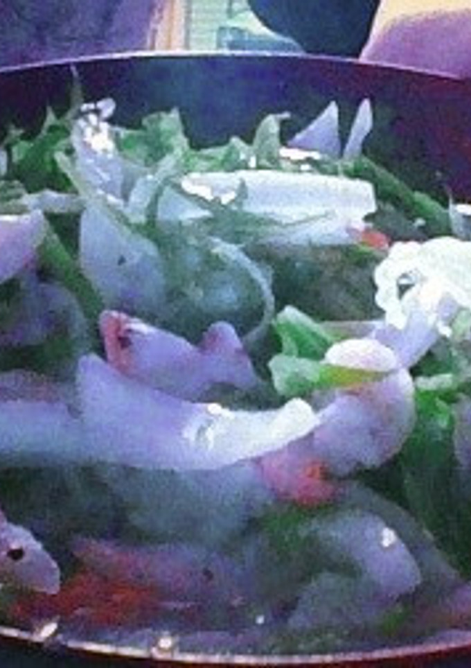海老と水菜と新玉ねぎのサラダ-レシピのメイン写真