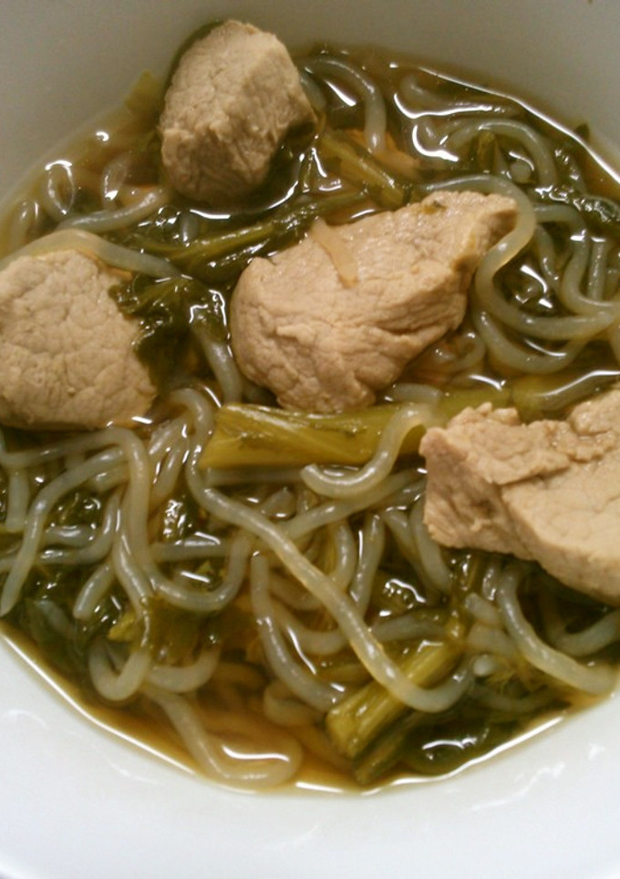 簡単　おかず　豚肉と　春菊　白滝の　煮物-レシピのメイン写真