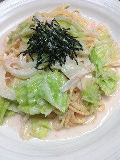 春キャベツと新玉ねぎの明太子マヨパスタ-レシピのメイン写真