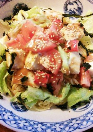 冷やし中華で豆腐サラダ♪-レシピのメイン写真