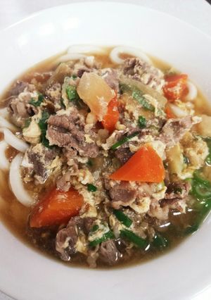 簡単リメイク♪牛肉のしぐれ煮で肉うどん♡-レシピのメイン写真