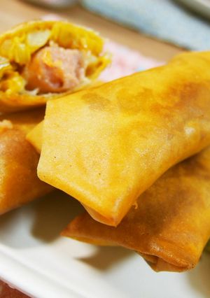 *ウインナーとキャベツのカレー春巻き*-レシピのメイン写真