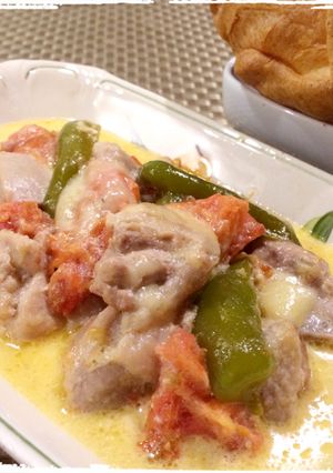超簡単☆チキンとトマトのクリームスープ煮-レシピのメイン写真