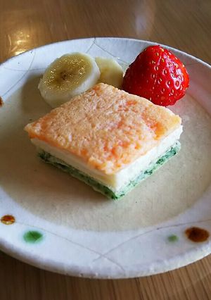 離乳食☆菱餅風パンケーキ(小麦&卵ｱﾚ)-レシピのメイン写真