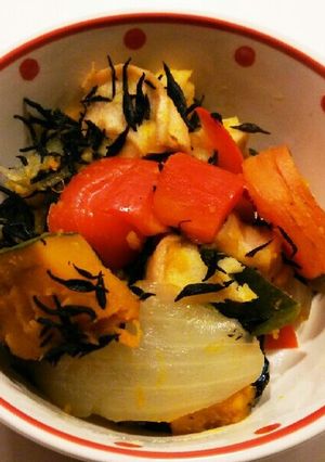 カラフル野菜と車麩のひじき煮-レシピのメイン写真