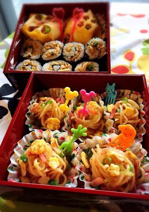 マルちゃん焼きそばde春満開＊お花見弁当-レシピのメイン写真