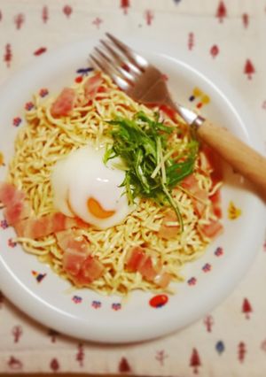 さっぱりカルボナーラ風冷やし中華。-レシピのメイン写真