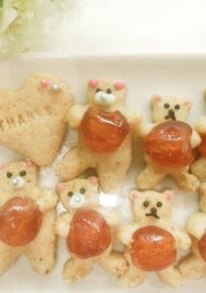 蜂蜜と苺♡春色の抱っこクマちゃんクッキー-レシピのメイン写真