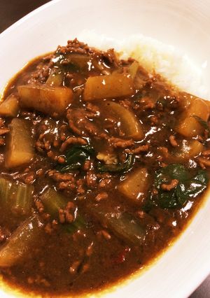 フライパンで作る大根と小松菜の和カレー-レシピのメイン写真