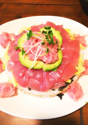 簡単アボカドマグロお寿司ケーキ❁-レシピのメイン写真