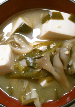 朝食にも　ニラ　豆腐　舞茸の　お味噌汁♪-レシピのメイン写真