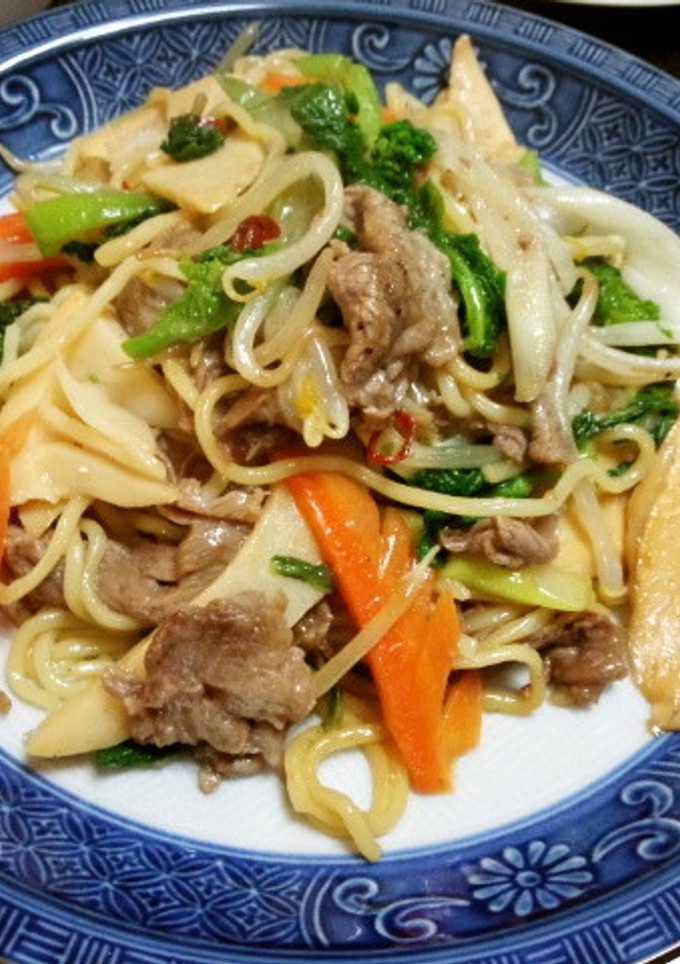 牛肉と菜の花の中華オイスター焼きそば-レシピのメイン写真