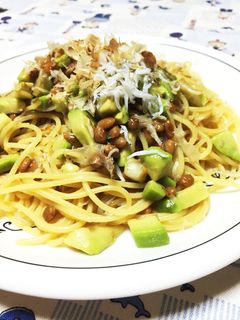 納豆とアボカドの和風スパゲティ-レシピのメイン写真