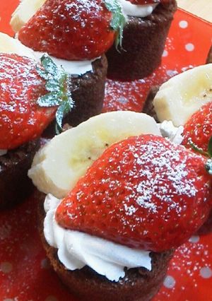 簡単おやつ☆ミニチョコ苺バナナケーキ♪-レシピのメイン写真