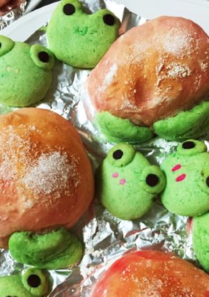 桃パン。カエルのクッキーとともに-レシピのメイン写真