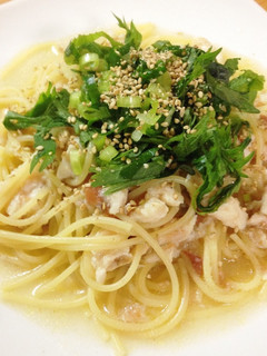 簡単!梅としその和風パスタ-レシピのメイン写真