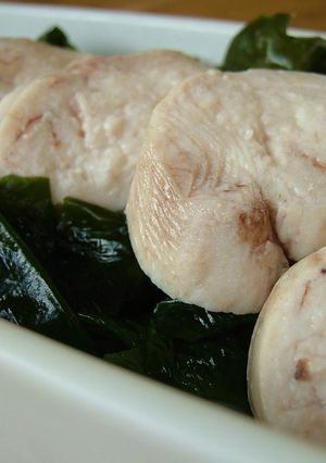 鮭の白子･わかめ添え　手作りポン酢で！-レシピのメイン写真