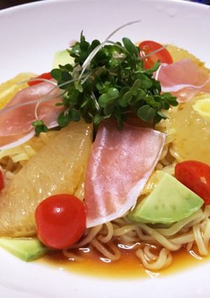 さっぱりグレープフルーツ洋風冷やしめん-レシピのメイン写真