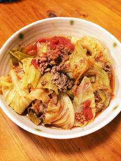 【切って入れる】キャベツと挽肉のトマト煮-レシピのメイン写真