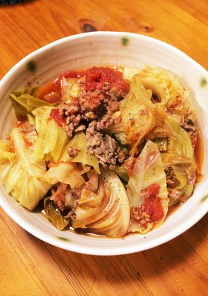 【切って入れる】キャベツと挽肉のトマト煮-レシピのメイン写真