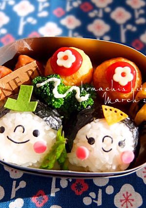幼稚園 キャラ弁♡ひなまつり おにぎり-レシピのメイン写真