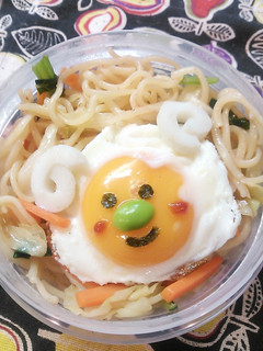 たらこ焼きそばでヒツジさん弁当-レシピのメイン写真